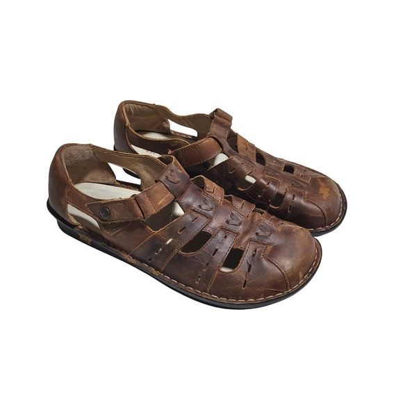 Alegria Fisherman Sandals Womens 42 = US 11.5 Tawny Brown Pesca Leather Shoes - Picture 1 of 10